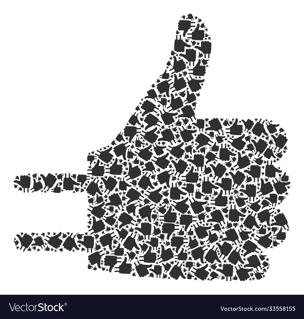 Thumb up adapter collage self recursion vector image Thumb up adapter collage self recursion