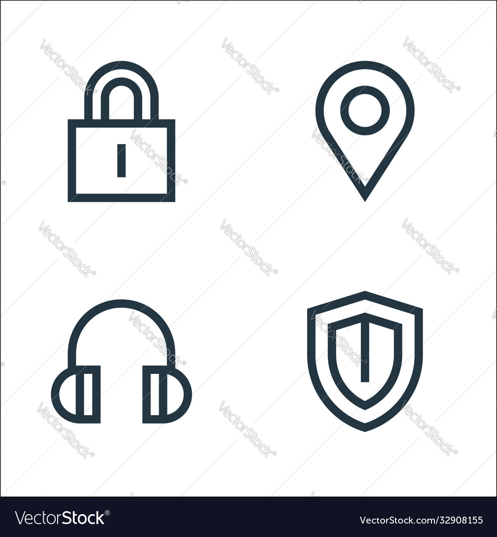 Web essentials line icons linear set quality vector image Web essentials line icons linear set quality