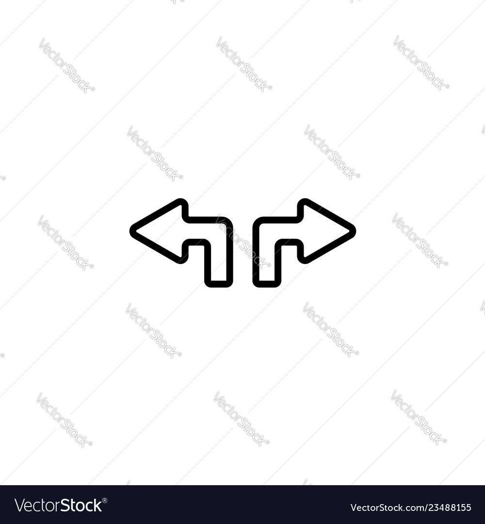 Web line icon arrows up - left and right vector image Web line icon arrows up - left and right