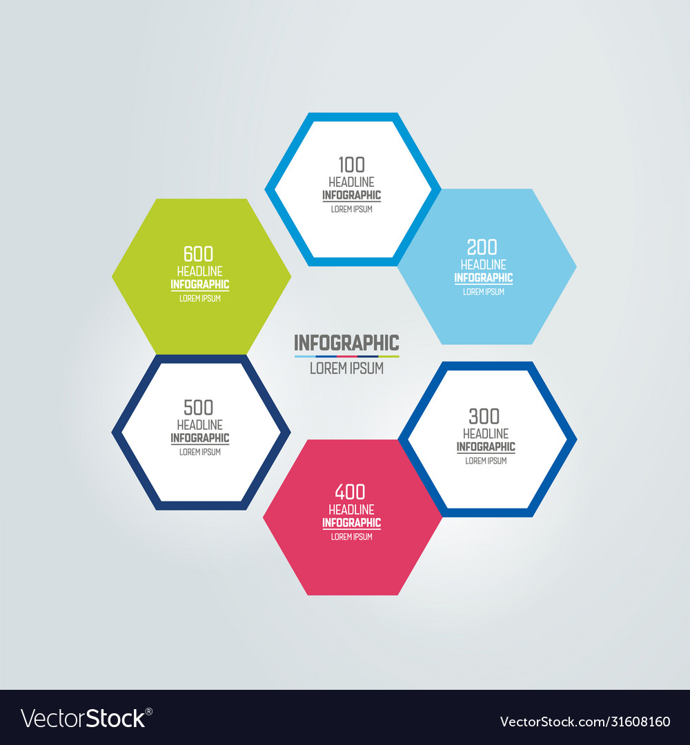 6 steps diagram scheme flowchart infographic Vector Image