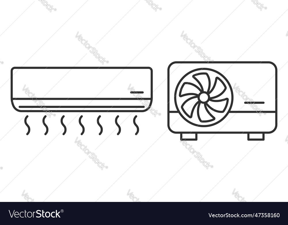 Air condition split system set conditioner Vector Image