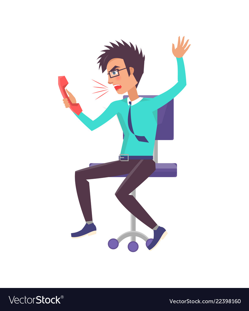 Angry Businessman on Phone