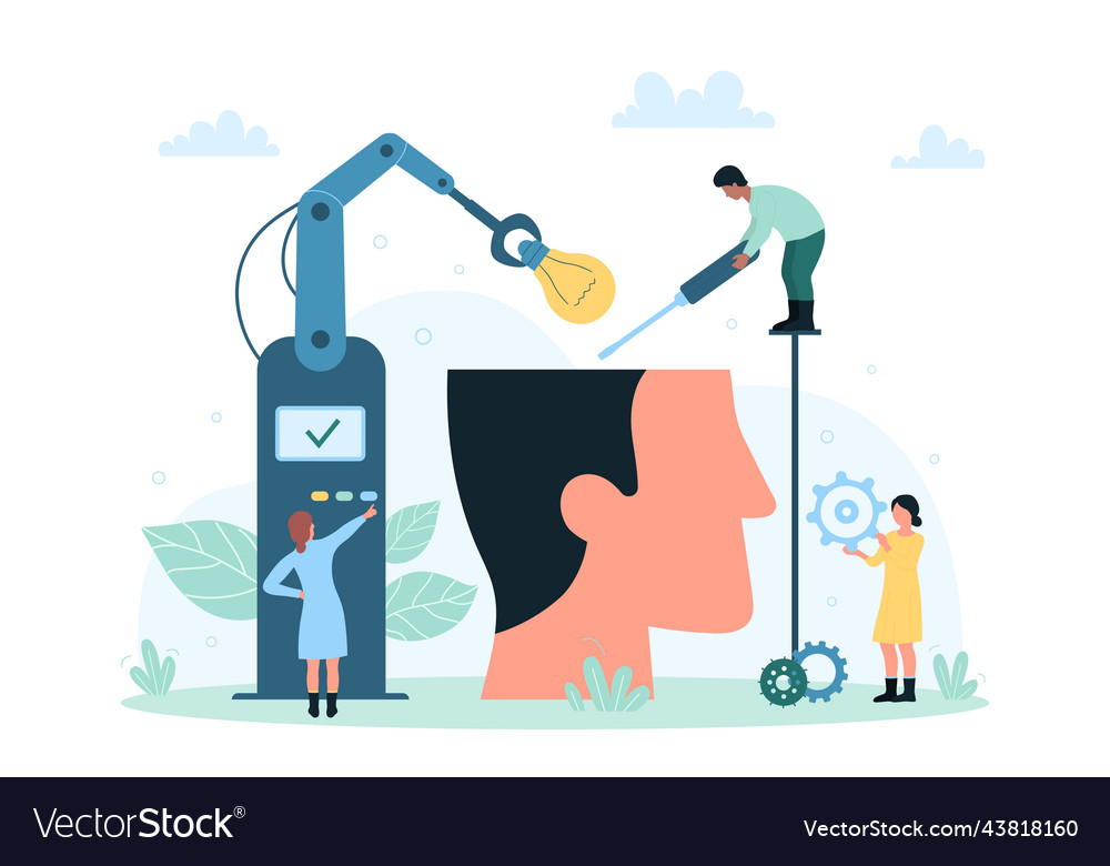 Artificial intelligence development robot vector image Artificial intelligence development robot