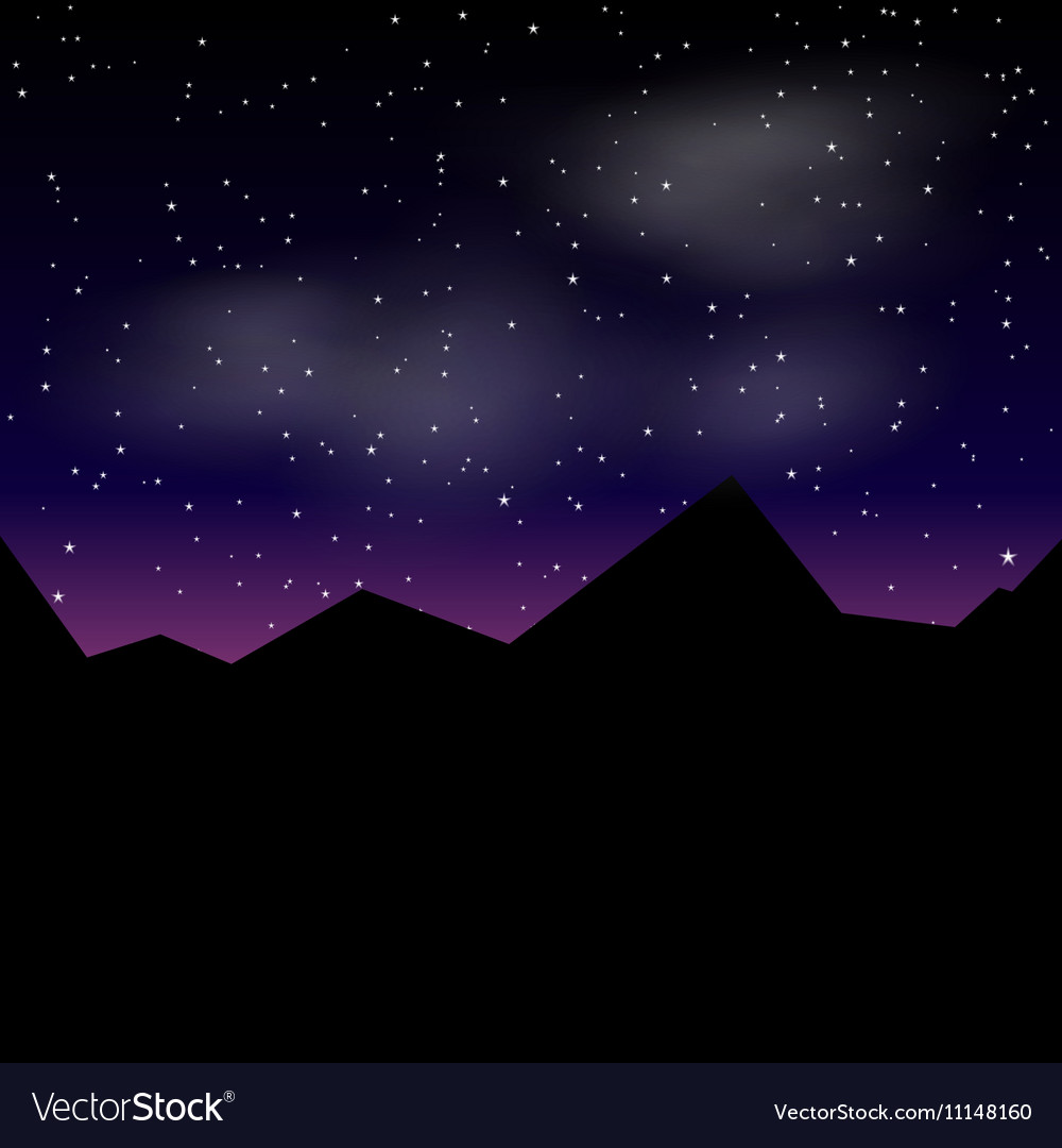 Schöne Nachtlandschaft mit Sternen