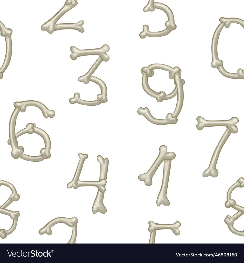Bones numbers digits cartoon isolated