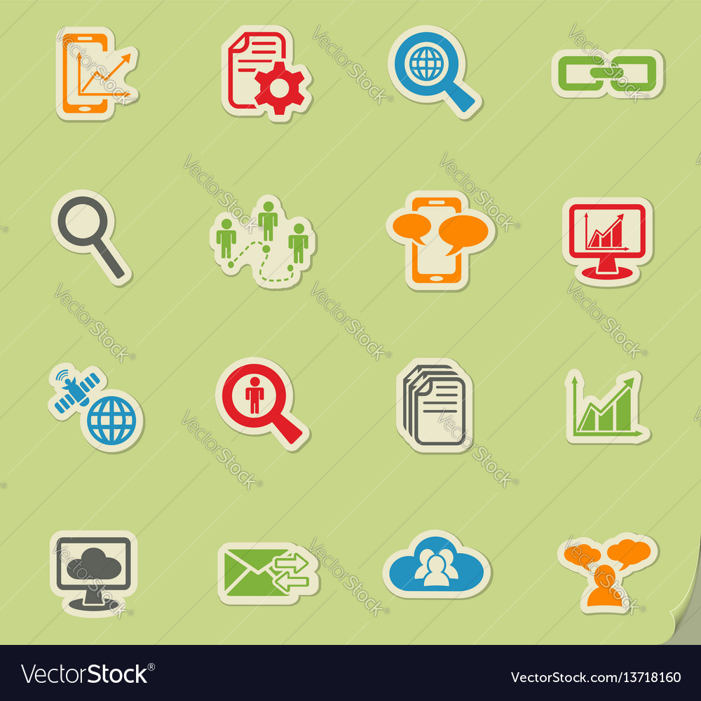 Data analytic and social network icon set