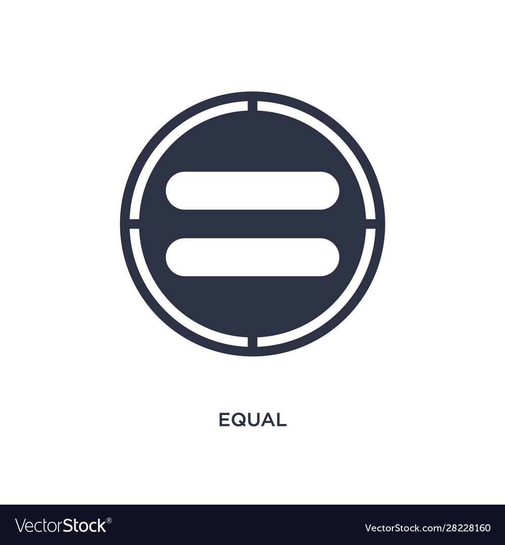 Equal icon on white background simple element