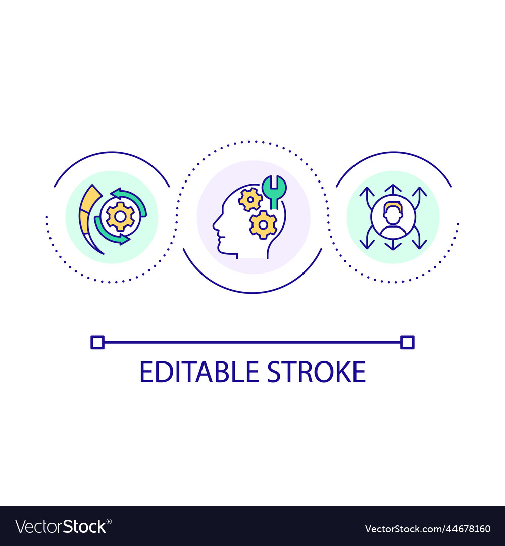 Growth mindset technique loop concept icon vector image Growth mindset technique loop concept icon