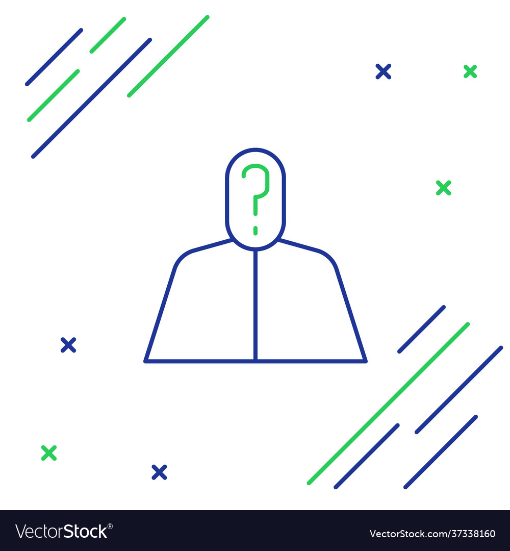 Line anonymous man with question mark icon vector image Line anonymous man with question mark icon