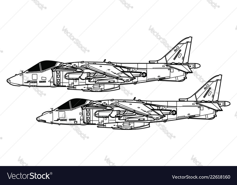 Mcdonnell Douglas Av 8b Harrier Ii Royalty Free Vector Image