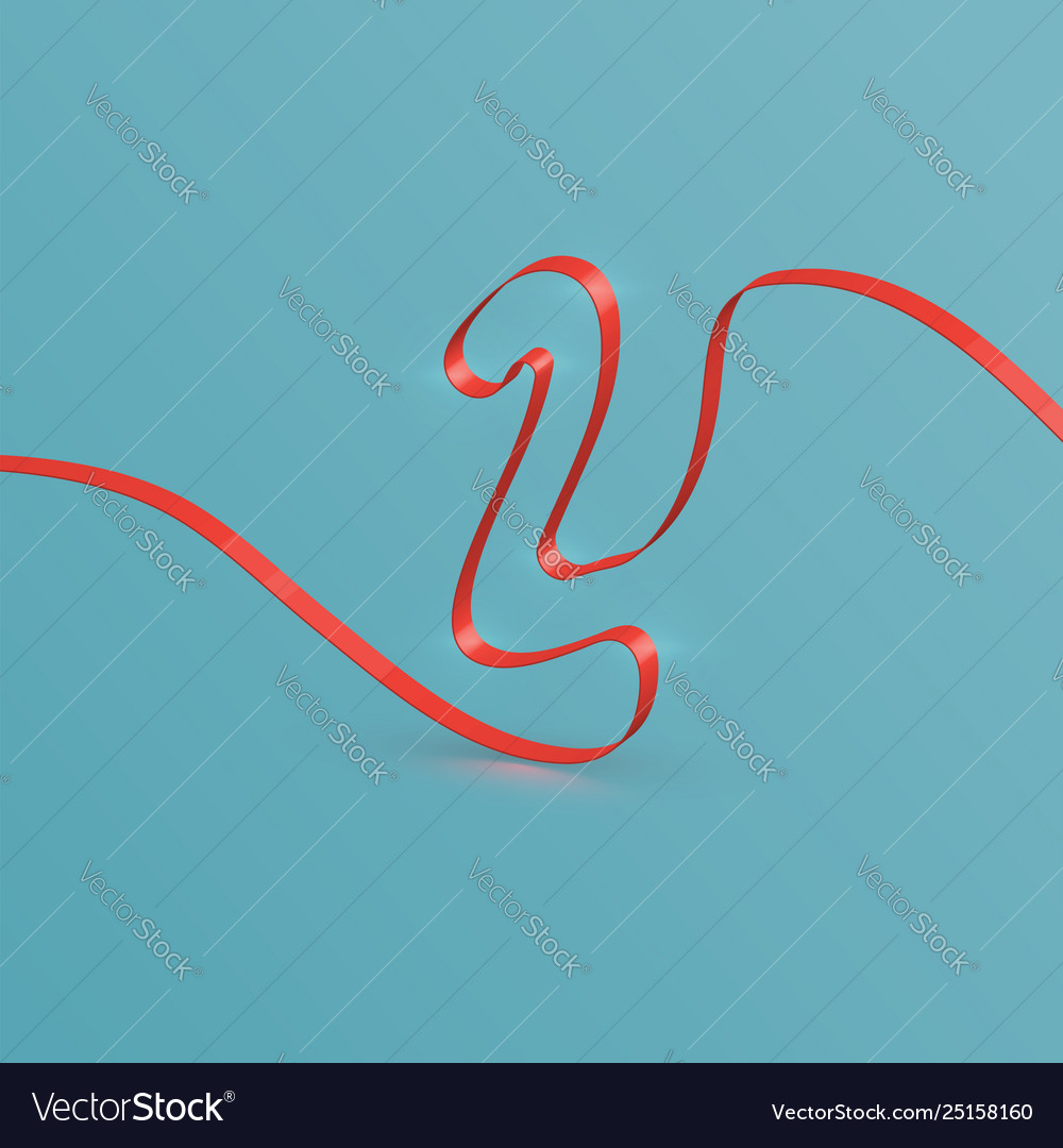Realistic ribbon font from a typeset vector image Realistic ribbon font from a typeset