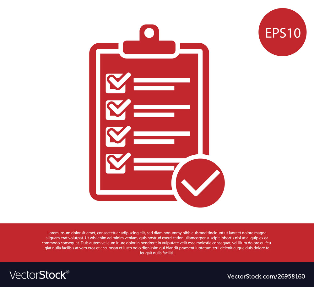 Red verification delivery list clipboard vector image Red verification delivery list clipboard