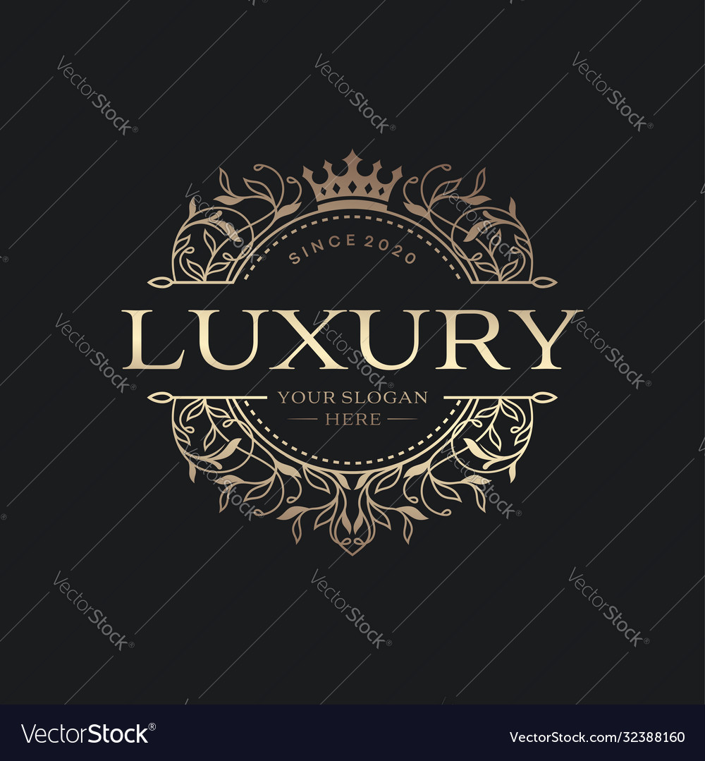 Royal Luxury Logo Design Template Royalty Free Vector Image