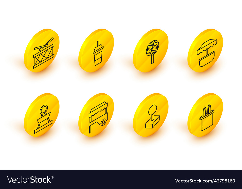 Set Linie Magierhut und Kaninchen Ohren Joystick vector image Set Linie Magierhut und Kaninchen Ohren Joystick