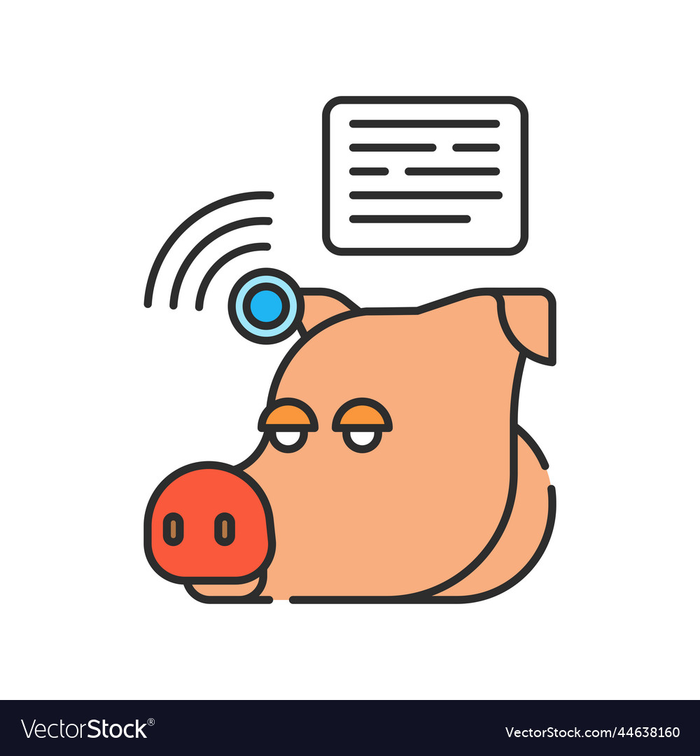 System monitoring the piggy with help of sensors vector image System monitoring the piggy with help of sensors