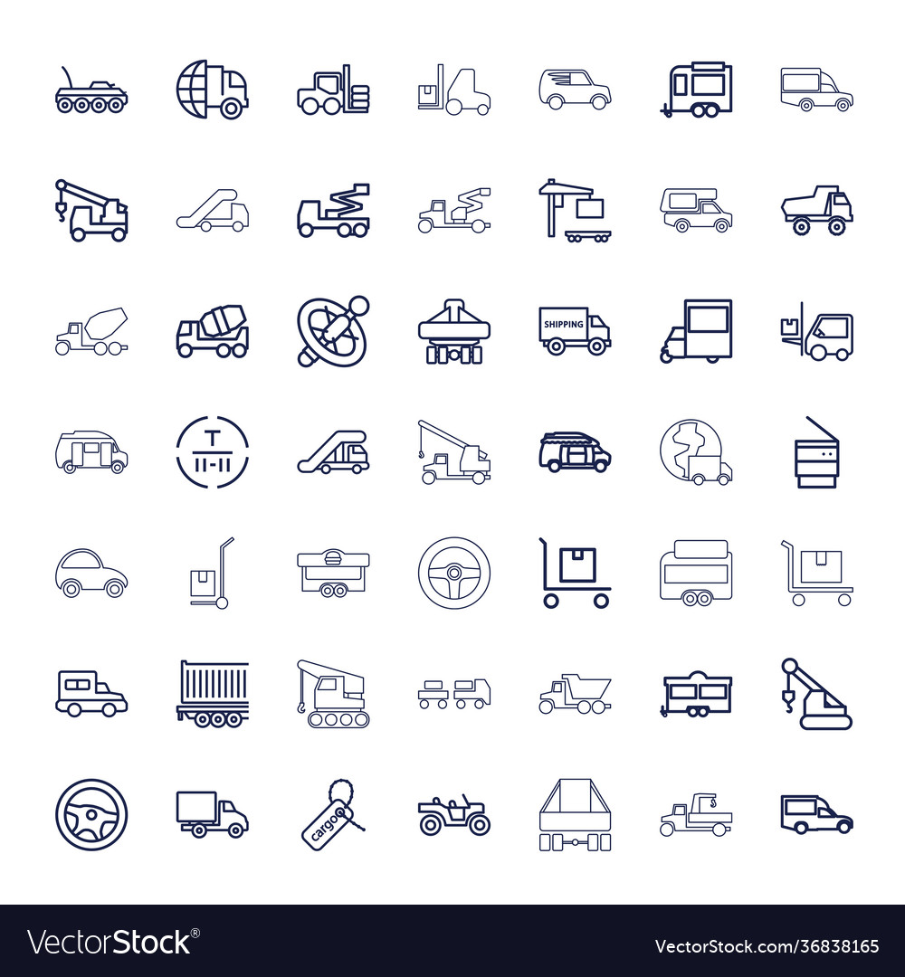 49 truck icons Royalty Free Vector Image - VectorStock