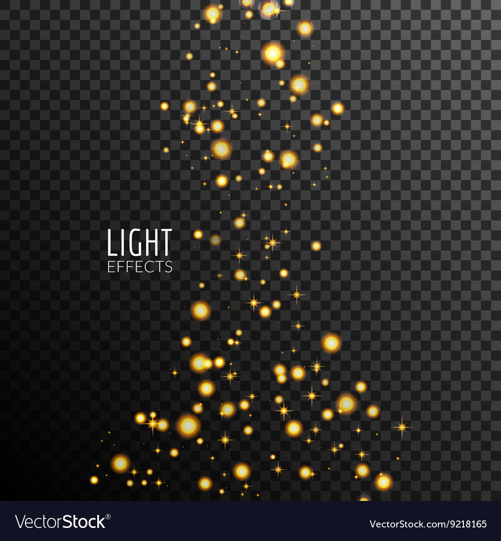 Abstract sparkles on dark transparent background