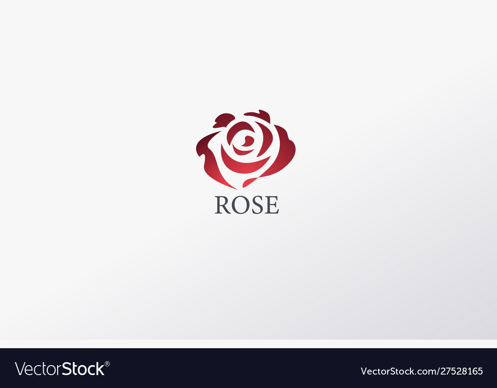 Beautiful Contour Logo With Rose Flower Royalty Free Vector