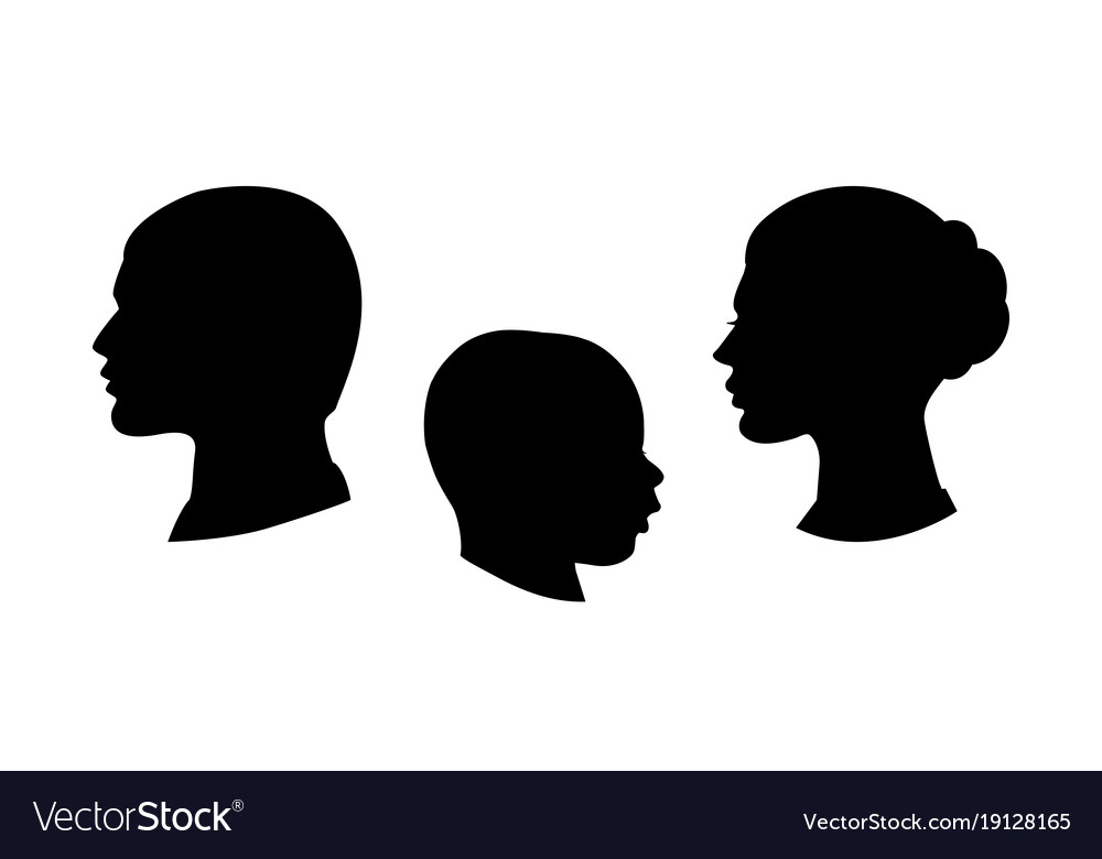 Black silhouette of family Royalty Free Vector Image