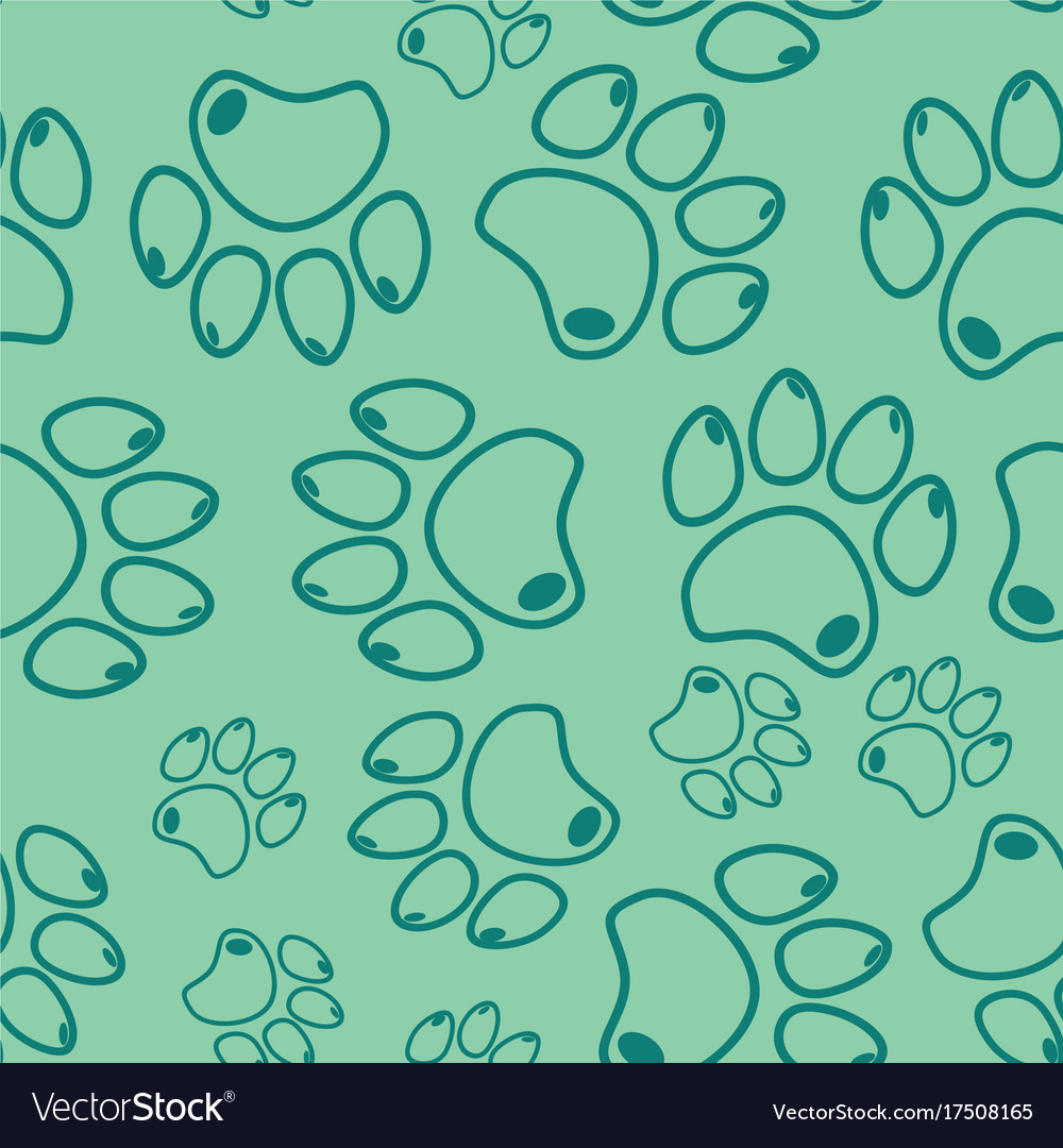 Cat or dog paw seamless pattern - animal Vector Image