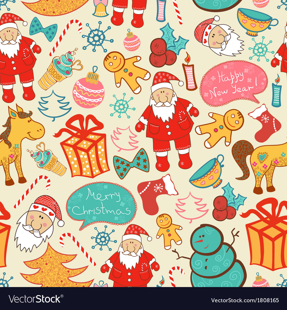 Christmas seamless pattern Royalty Free Vector Image