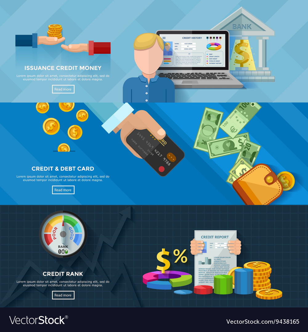 Credit rating horizontal banners Royalty Free Vector Image