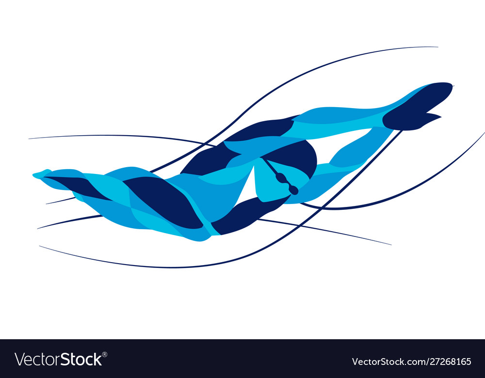 Dynamische Freestyle Swimmer Silhouette