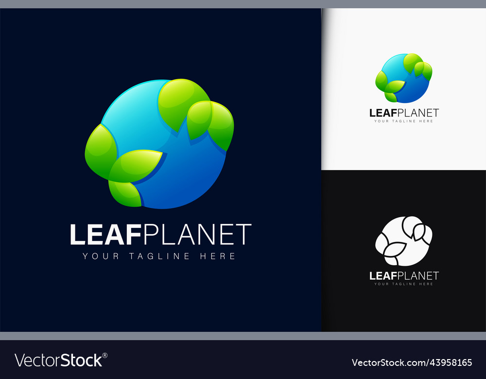 Leaf planet design with gradient