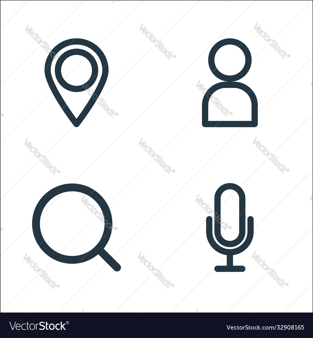 Multimedia line icons linear set quality