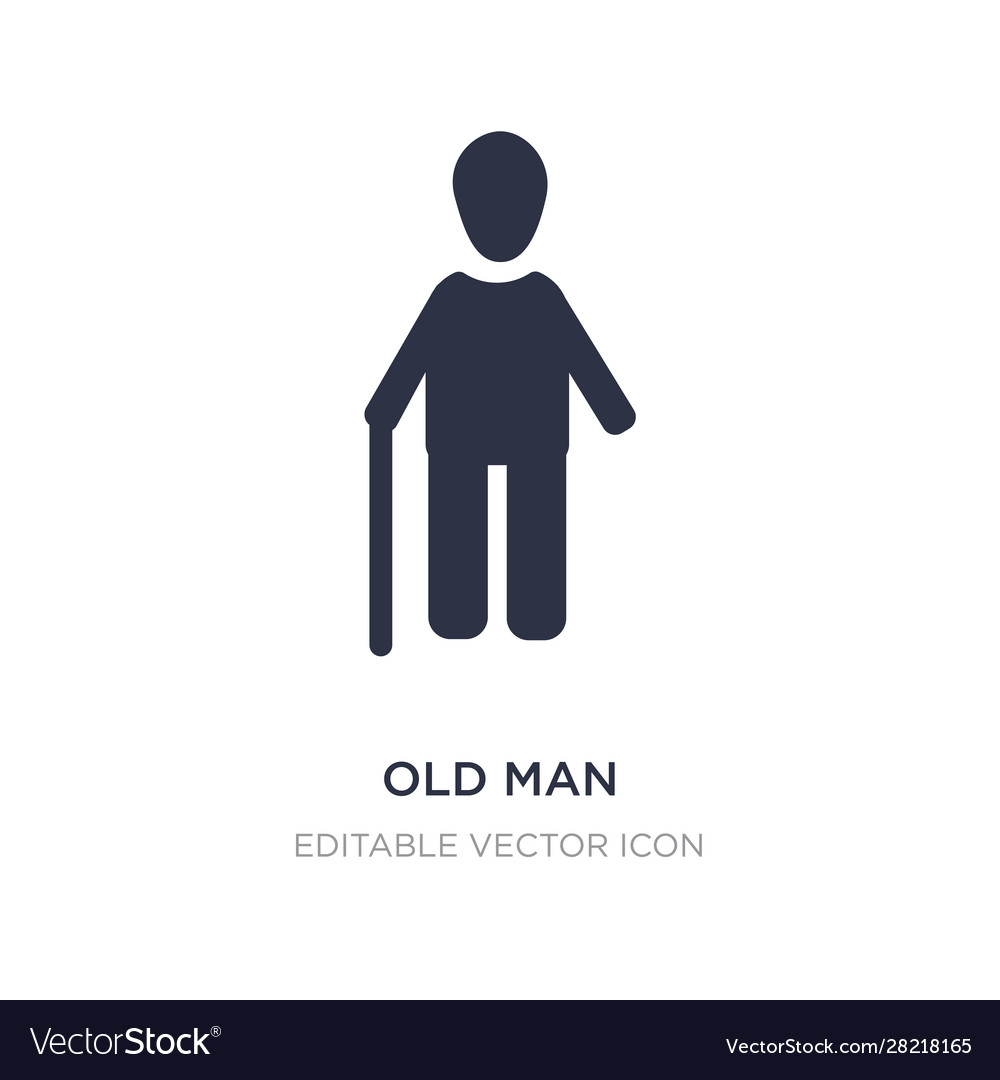 Old man icon on white background simple element vector image Old man icon on white background simple element