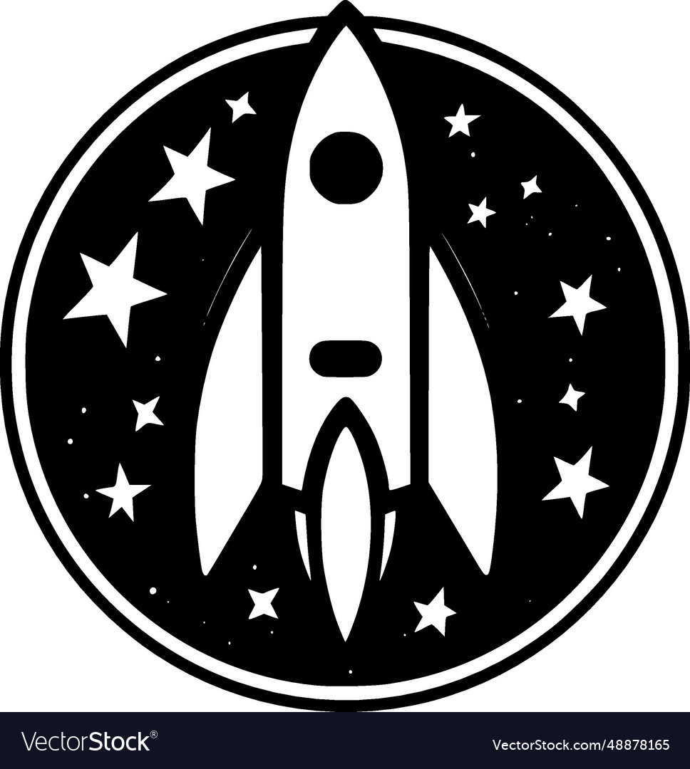 Rocket - minimalistisches und flaches Logo