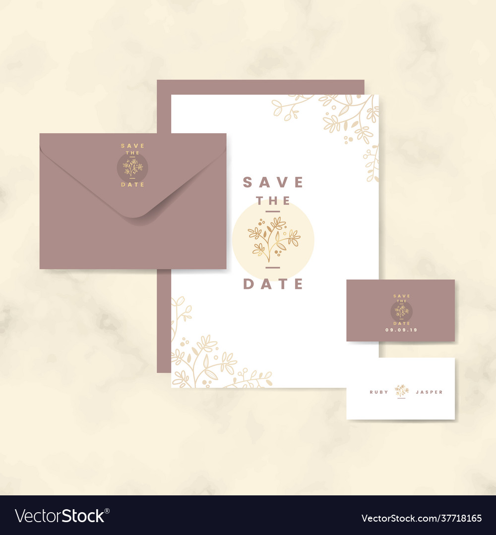 Save a date card collection Vector Image Save a date card collection