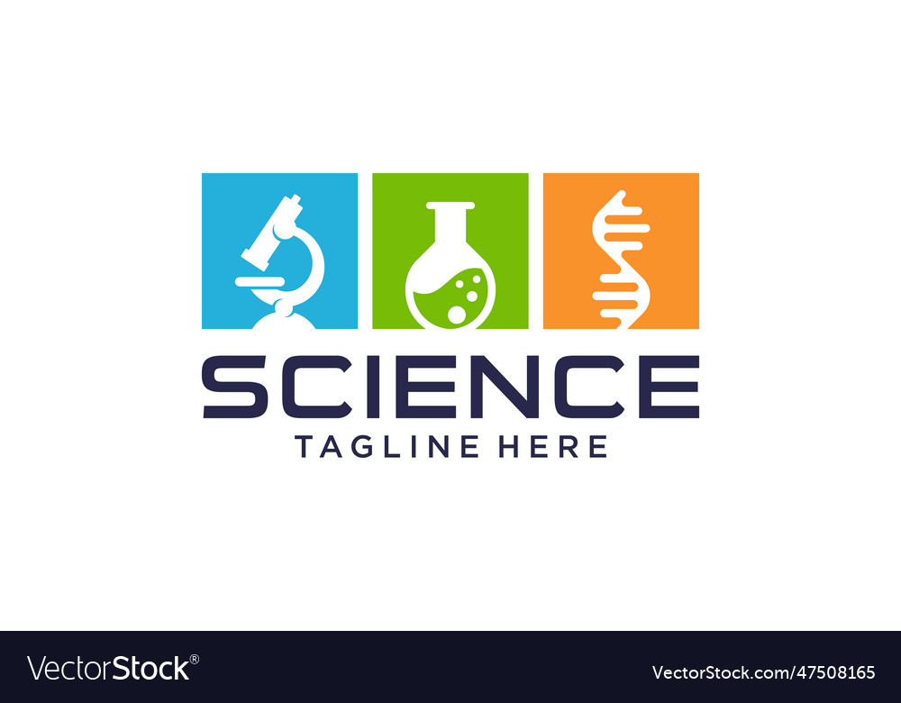 Science laboratory logo design template Royalty Free Vector