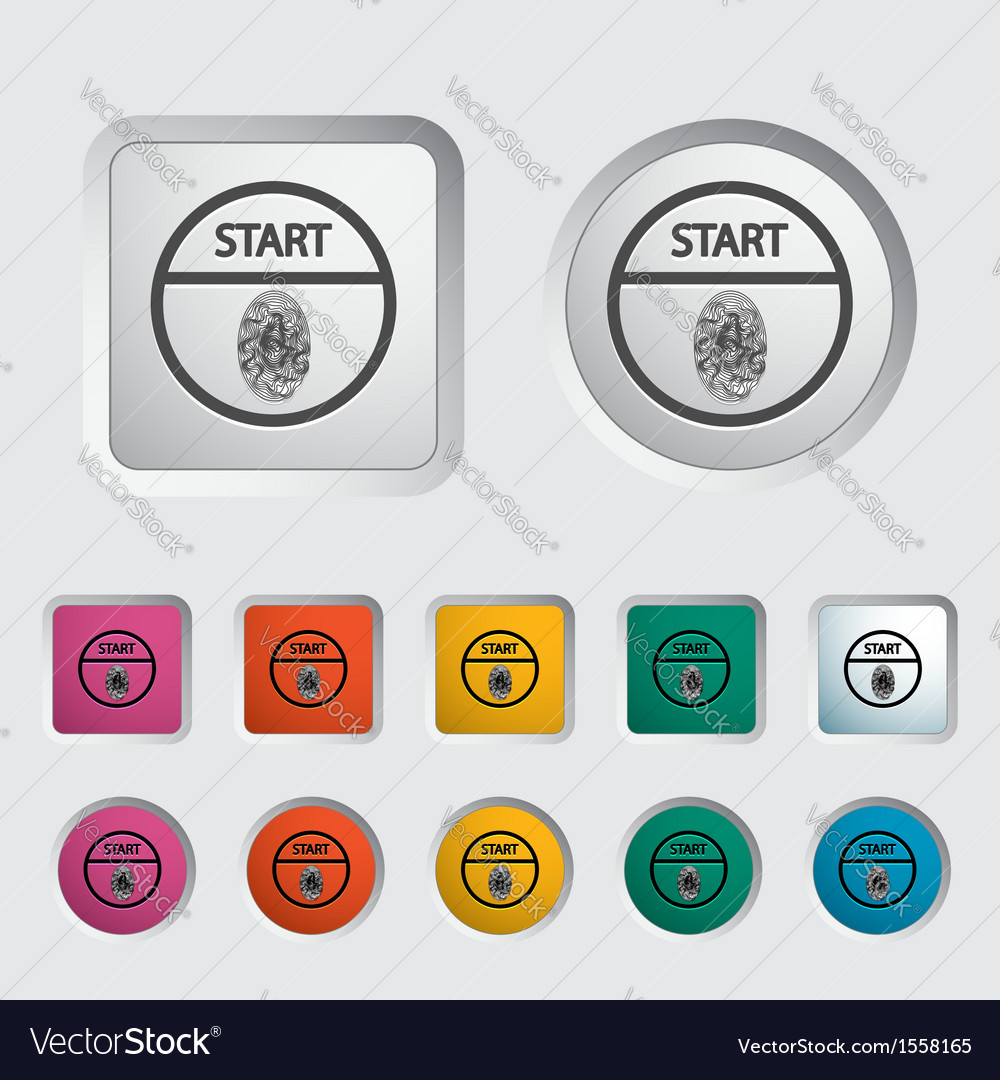 Stop Start Button with Fingerprint Icon