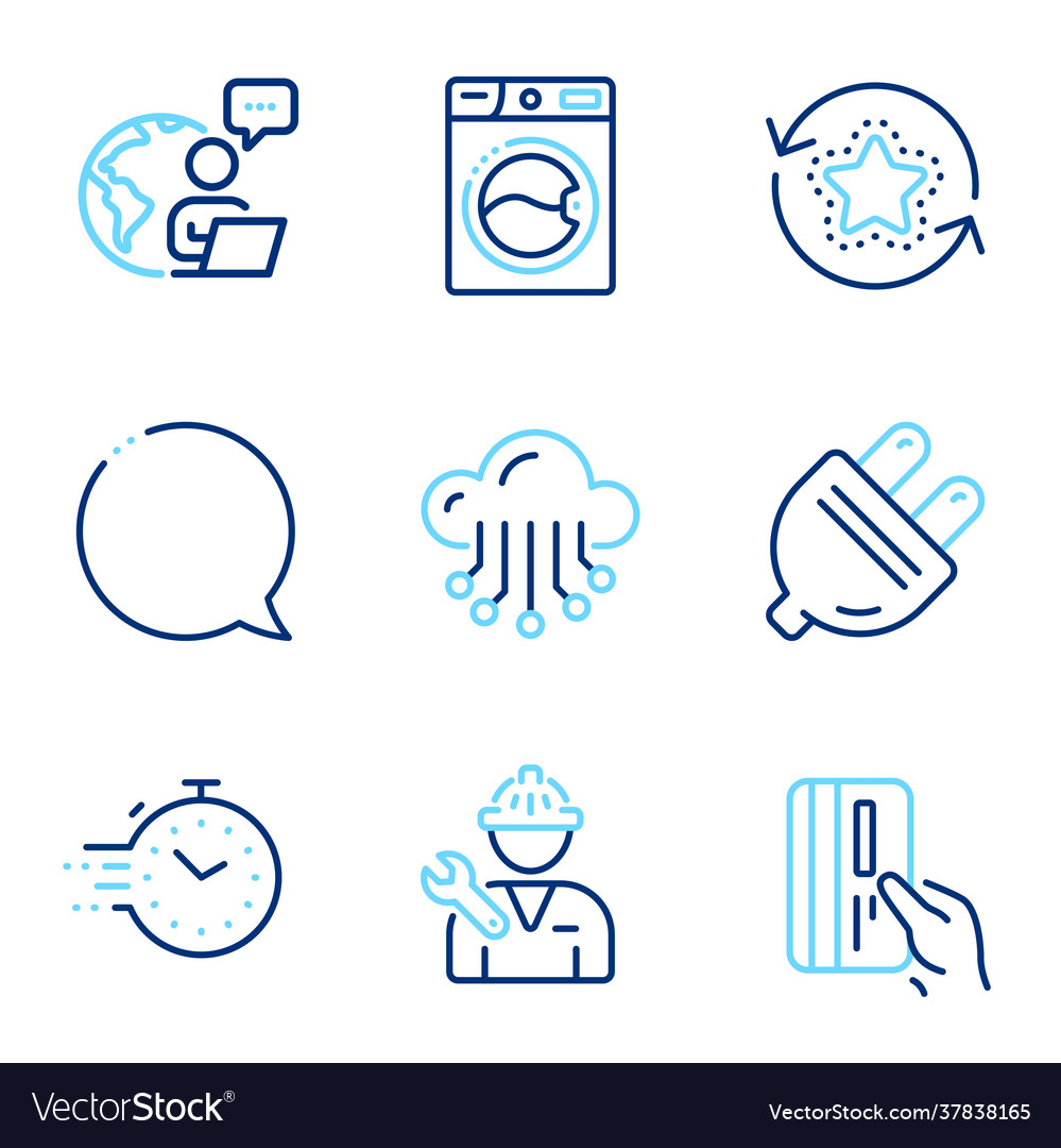 Technology icons set included icon as loyalty Vector Image