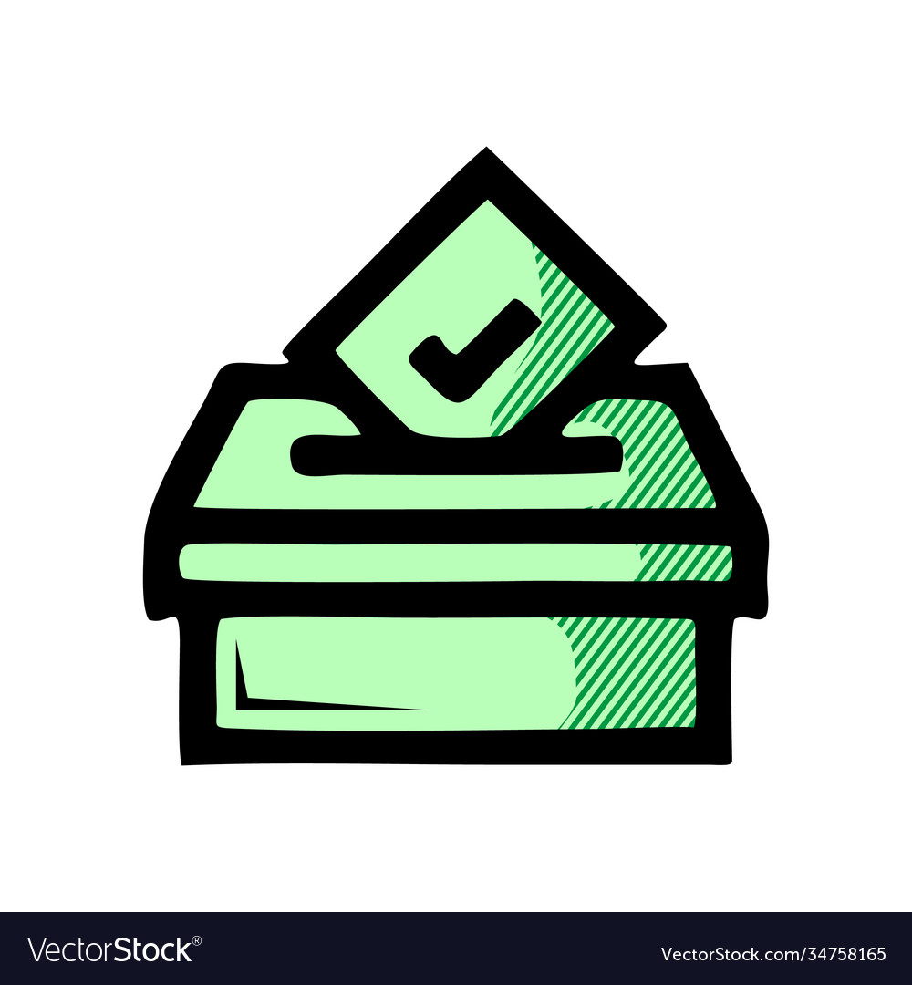 Voting box icon isolated on white background from