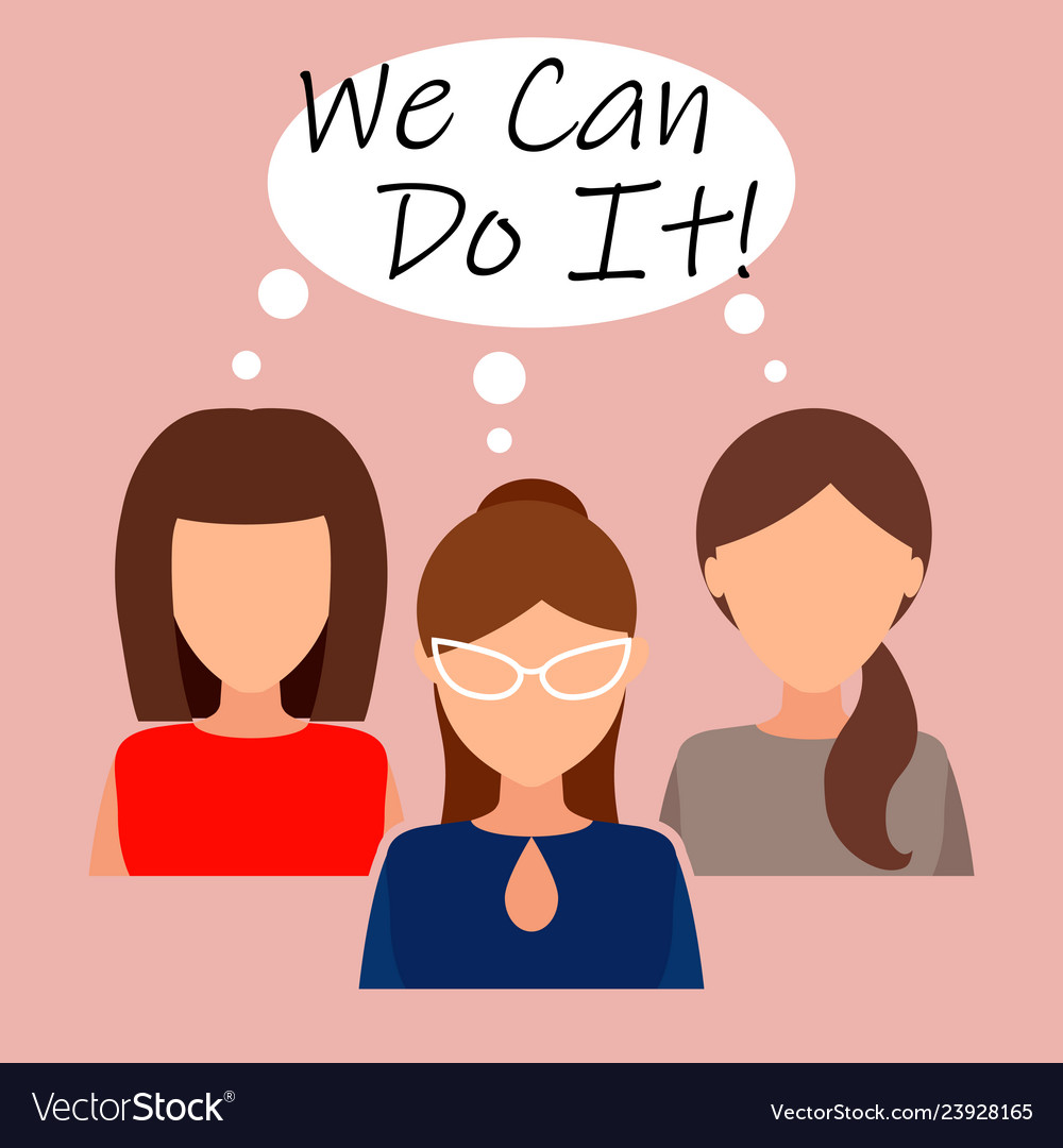 Yes women can symbol female power woman rights Vector Image