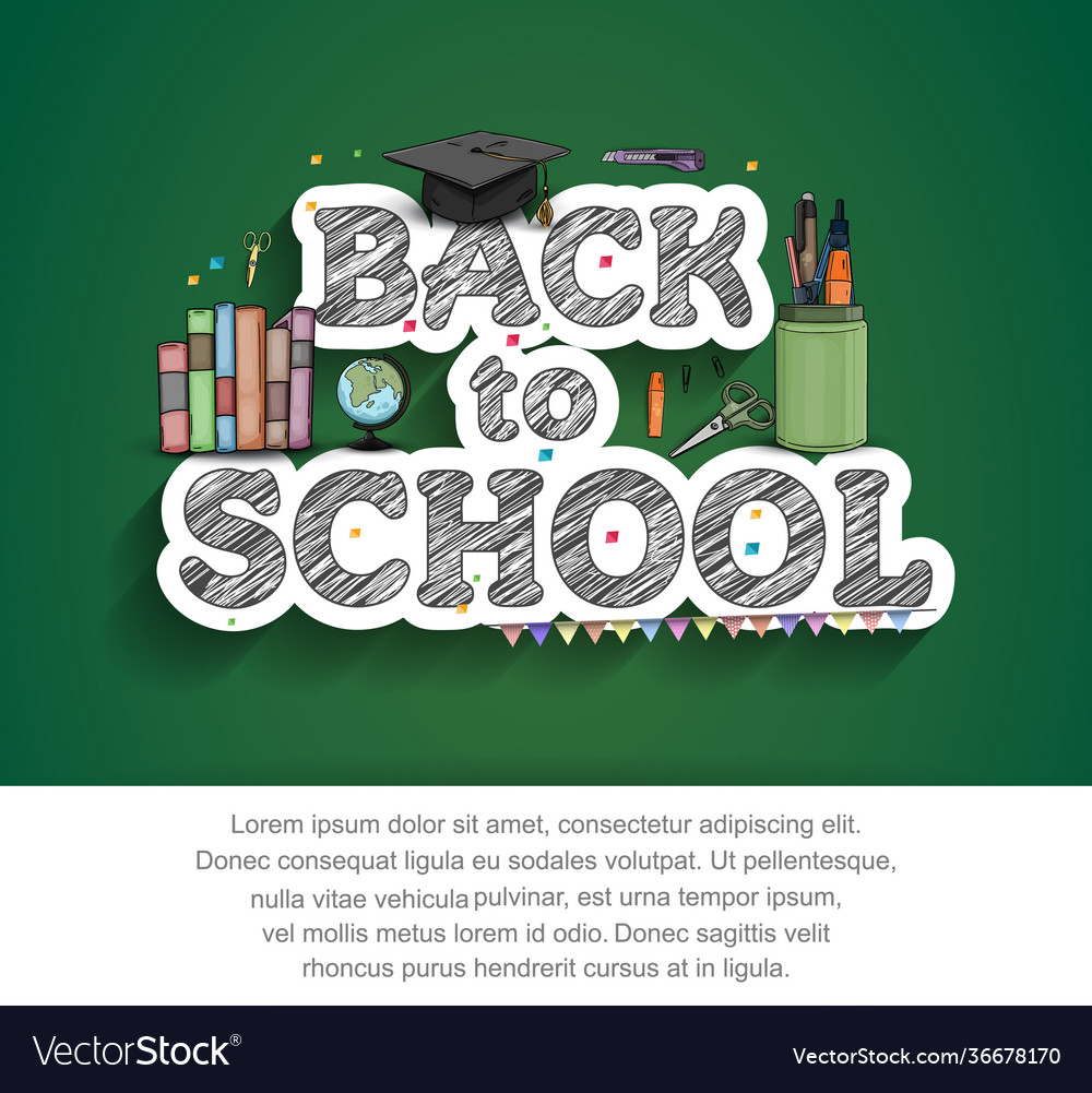 Back to school simple design with colorful