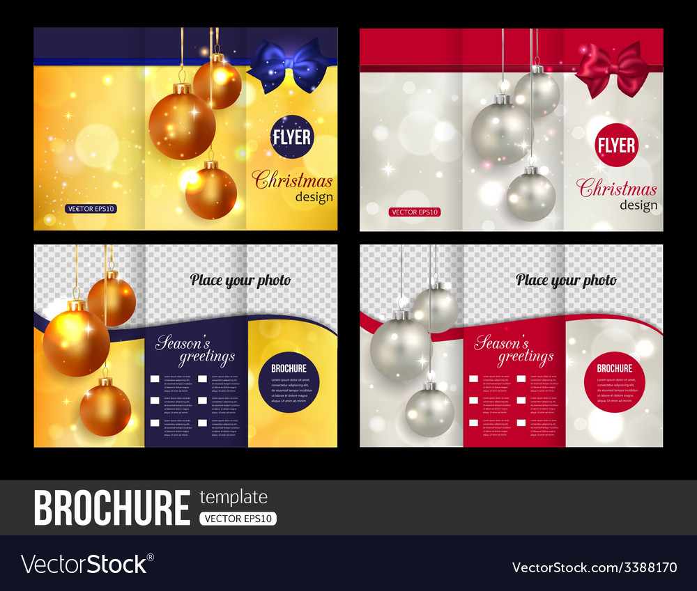christmas trifold brochure templates abstract vector image