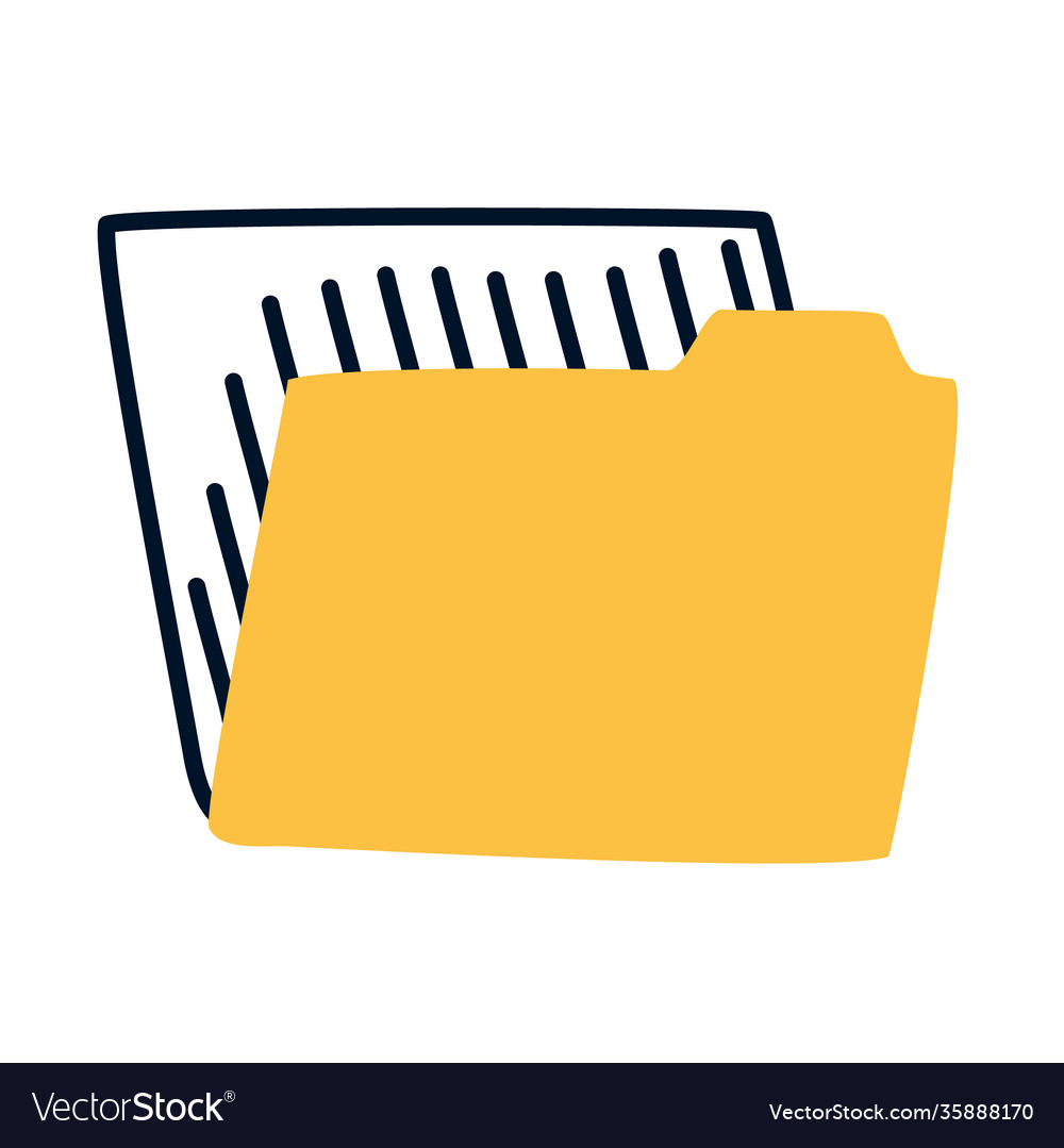 File folder icon half line color style
