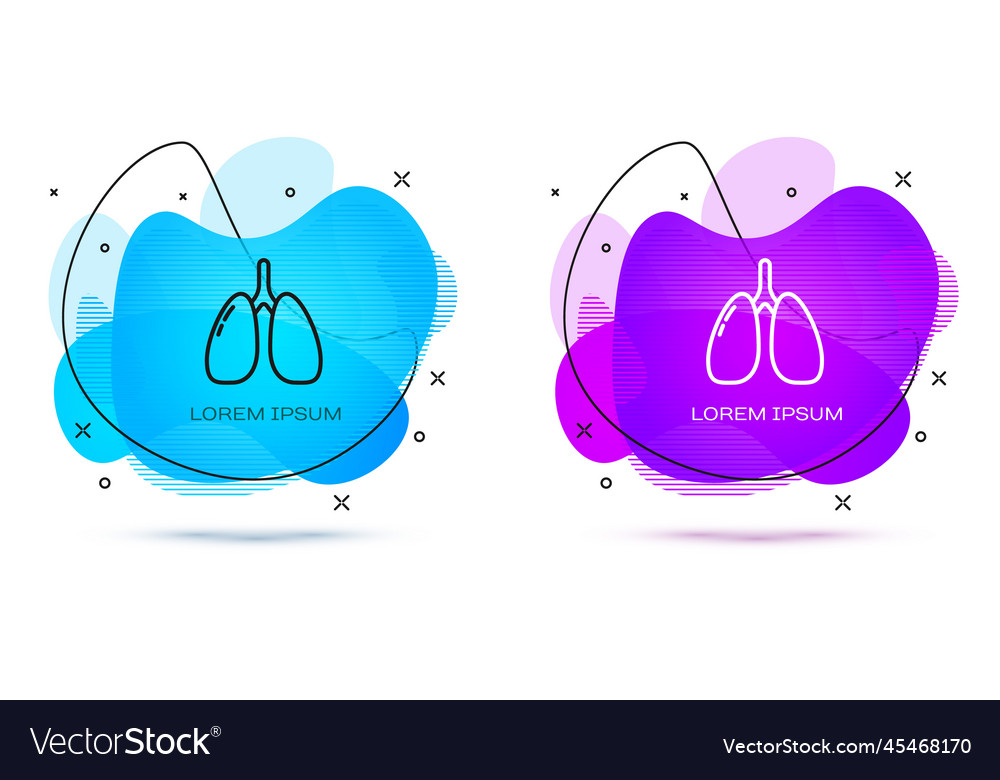 Line lungs icon isolated on white background