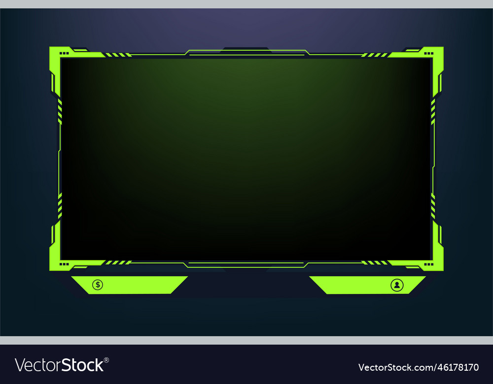 Live gaming overlay design with buttons and Vector Image