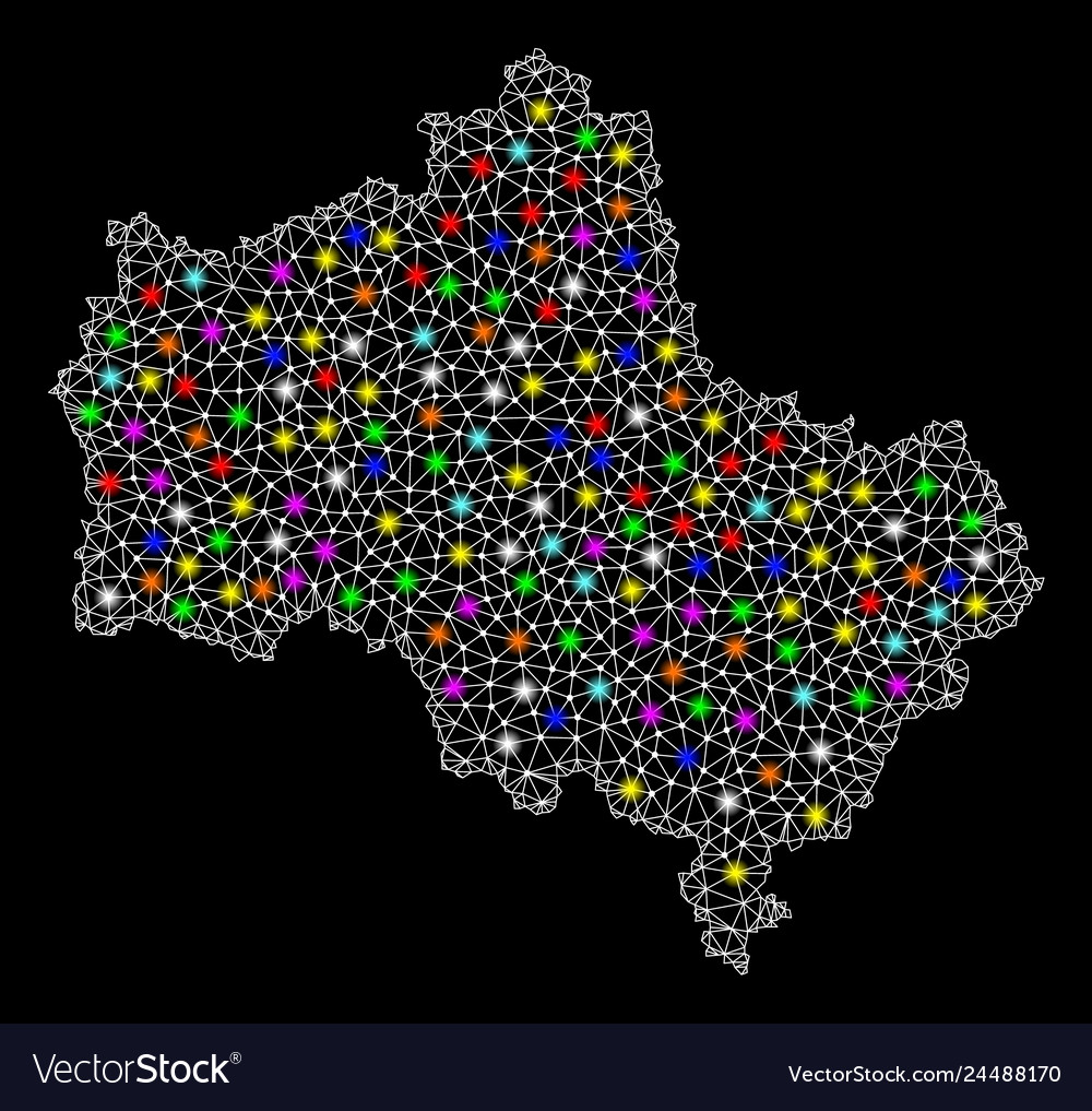 Mesh network map of moscow region with colorful vector image Mesh network map of moscow region with colorful