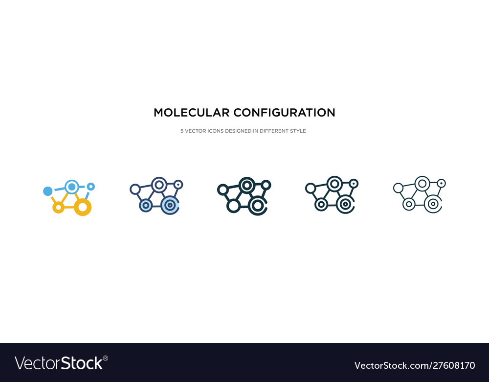 Molecular configuration icon in different style vector image Molecular configuration icon in different style