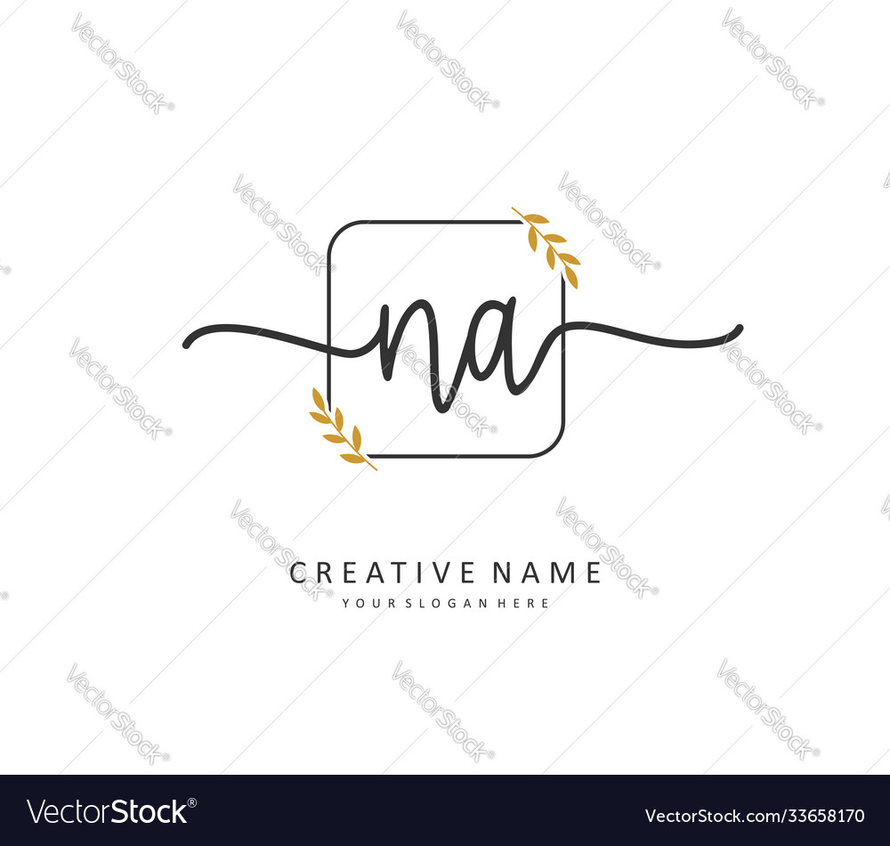 N a na initial letter handwriting and signature Vector Image