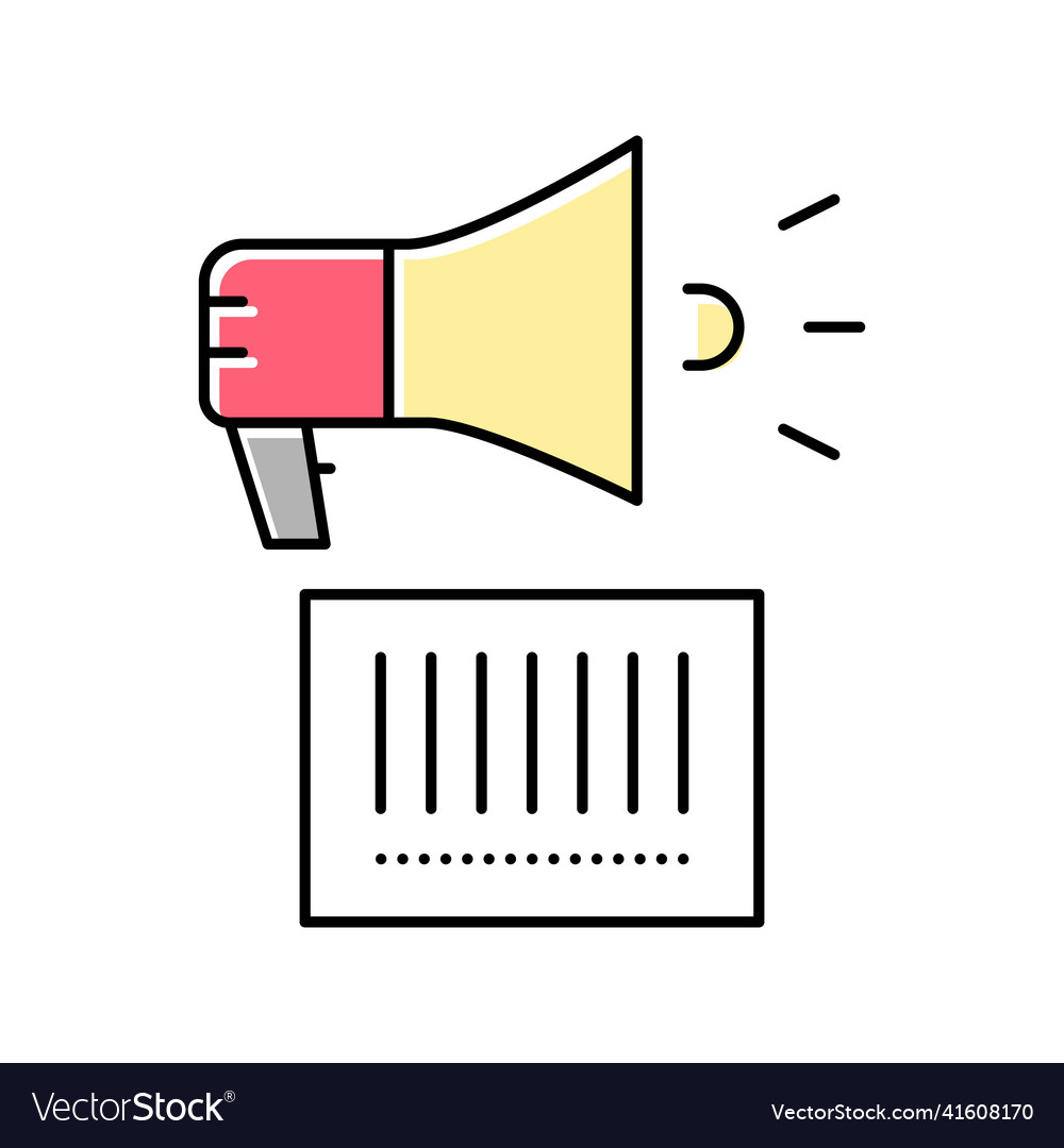 Qr code loudspeaker color icon isolated