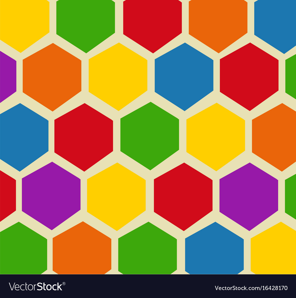 Retro geometric hexagon pattern