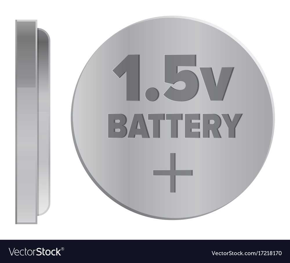 Round silver 15v battery isolated