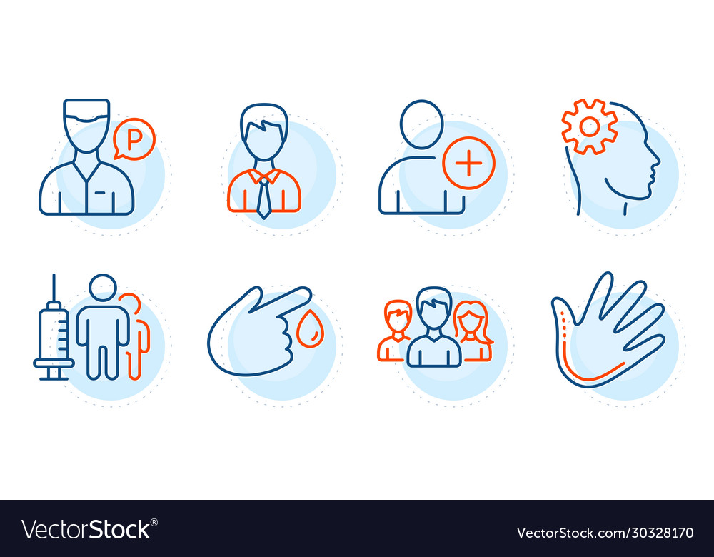 Valet servant engineering and teamwork icons set vector image Valet servant engineering and teamwork icons set