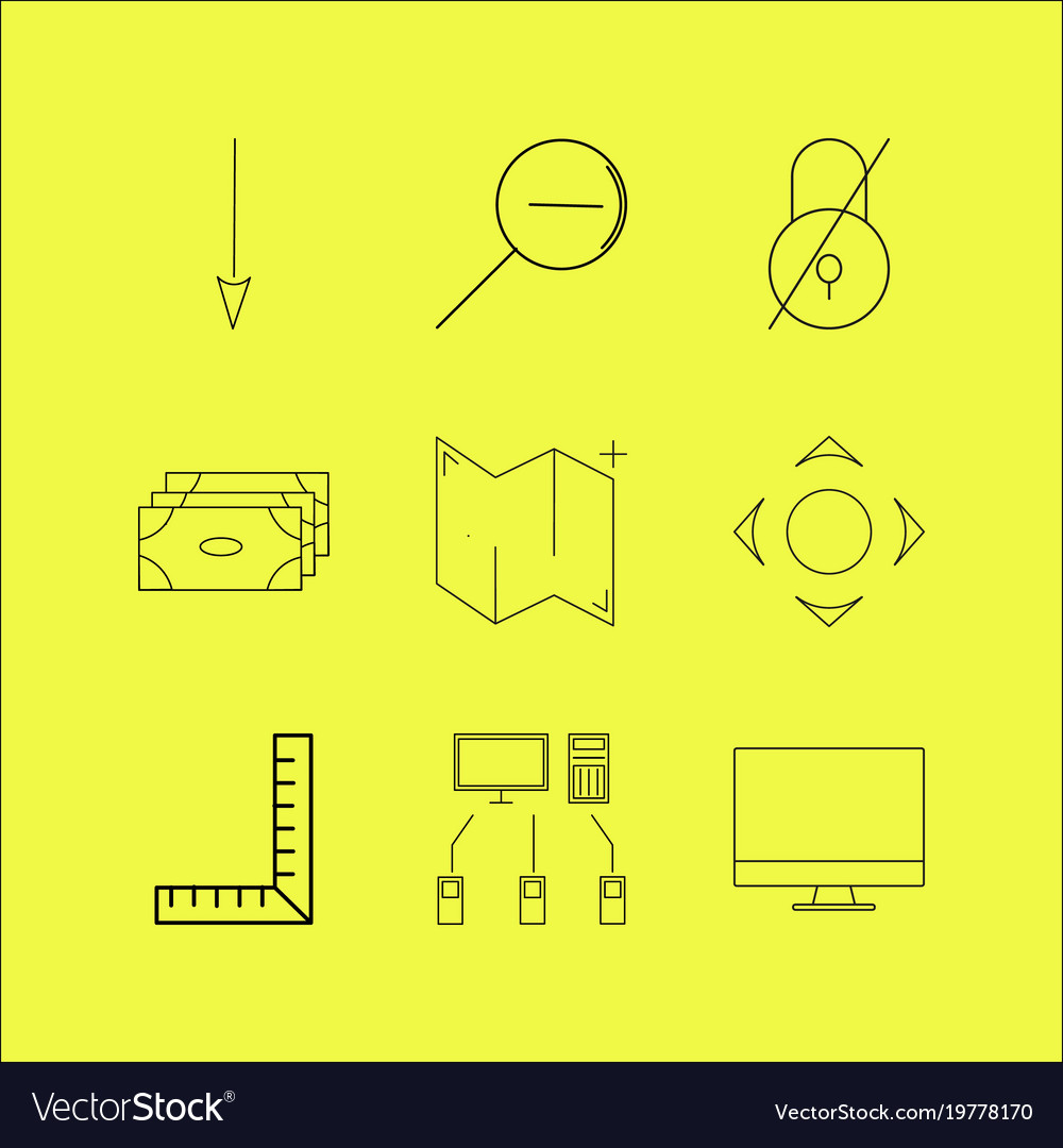 Web linear icon set simple outline icons